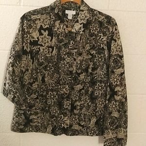 Soft Jean Like Black & Cream Jacket Design